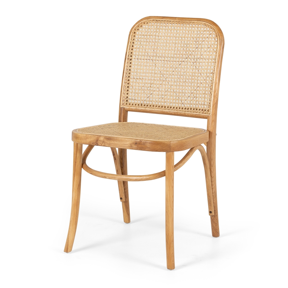 Hoffmann Oak Chair Rattan Seat Timber Oak Construction Each piece is uniquely crafted and hand bent. Features finger joins, recessed rattan placement and stoppers on feet. As this is solid oak, differences in timber may vary and considered as natural characteristics. Dimension W480 D510 H880