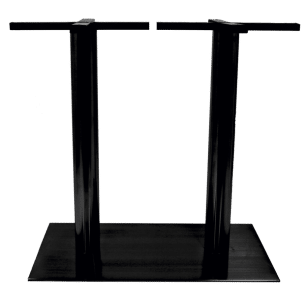Double Plate Black Table Base -DIMENSIONS Footprint  700mm x 400mm Steel height  700mm  TOP SIZE UP TO 1200 x 750 – 1x base 2400 x 1200 – 2x bases