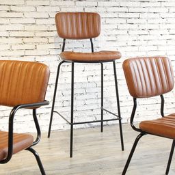Boston range - INDENT
Fluted seat and back upholstered in leatherette
Barstools 750h
Chair  with & without arms 