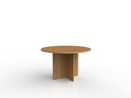 Ergoplan meeting table in tawa sizes; 900dia or 1200 dia Round tops