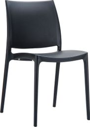 The  Maya Black is a one piece polypropylene chair. Using the latest air moulding processes. 
Great for  indoor, outdoor use, contemporary or classic design and Stackable. 