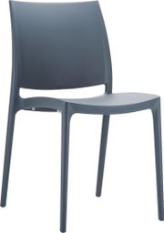 The  Maya Dark Charcoal is a one piece polypropylene chair. Using the latest air moulding processes. 
Great for  indoor, outdoor use, contemporary or classic design and Stackable. 