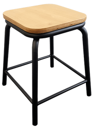 School Stool 450H
SEAT  Plywood

FRAME  Powdercoat black metal
DIMENSIONS
H450 | W370 | D370 | S450