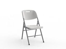Deluxe folding chair is lightweight and easy to carry. High impact polyethylene, with folding steel silver frame for easy stacking and storage.
