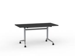 Team Flip  Simple mechanism, nesting, movable, they help people come together and move around - Team Flip tables give you the kind of flexibility business, conference or education workspaces demand. Black top with silver leg frames 1600x800 | 1800x900 | 1400x700