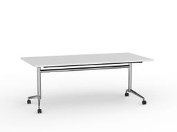 Team Flip Simple mechanism, nesting, movable, they help people come together and move around - Team Flip tables give you the kind of flexibility business, conference or education workspaces demand. White  top with silver leg frames 1600x800 | 1800x900 | 1400x700